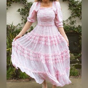 Ivy City Co Aniston Ruffle Dress in Pink Floral